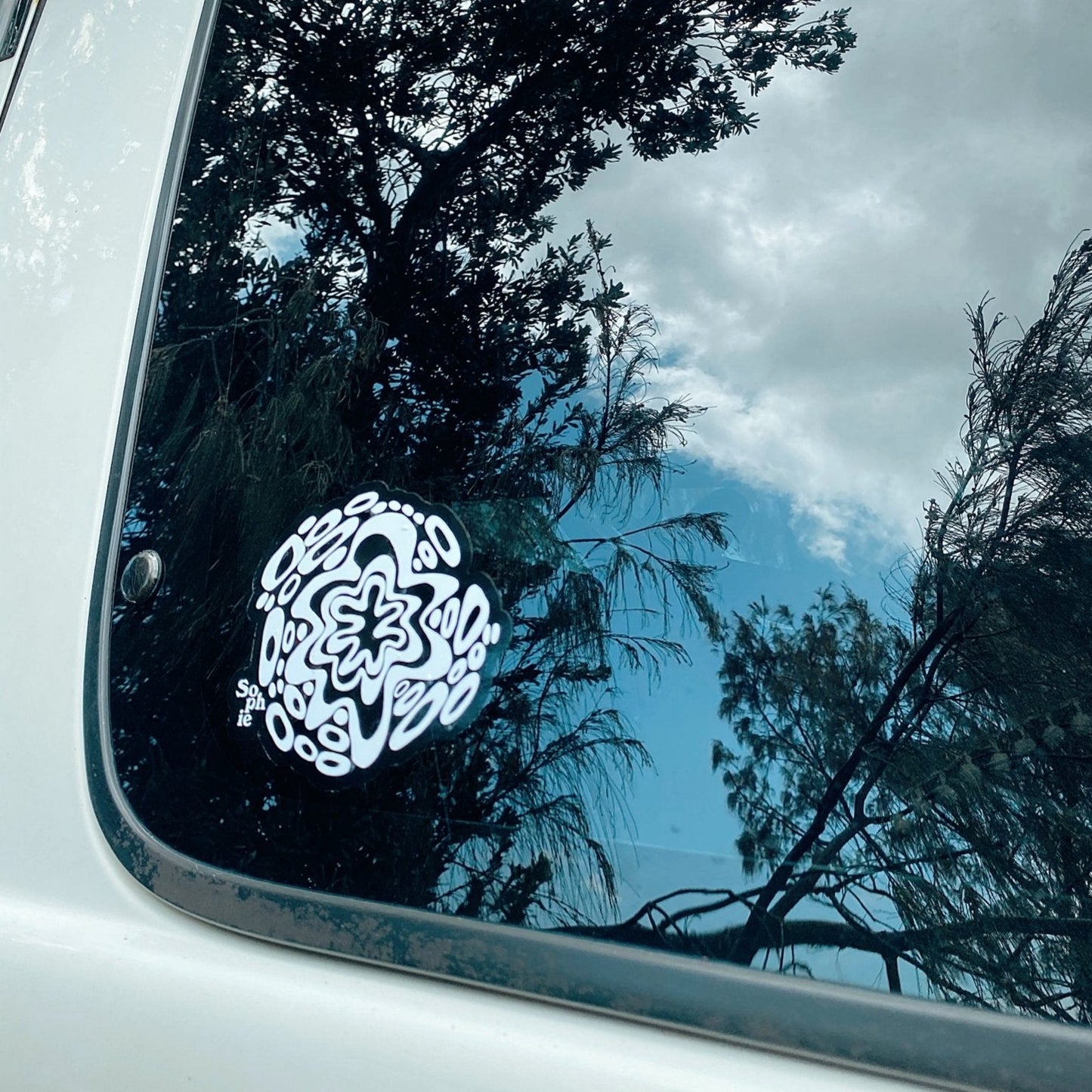 Small Clear Decal Sticker Art - Aurora White