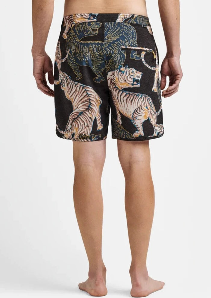 Chiller Boardshorts 17" Scallop Black Shadow Tiger (Size 30)