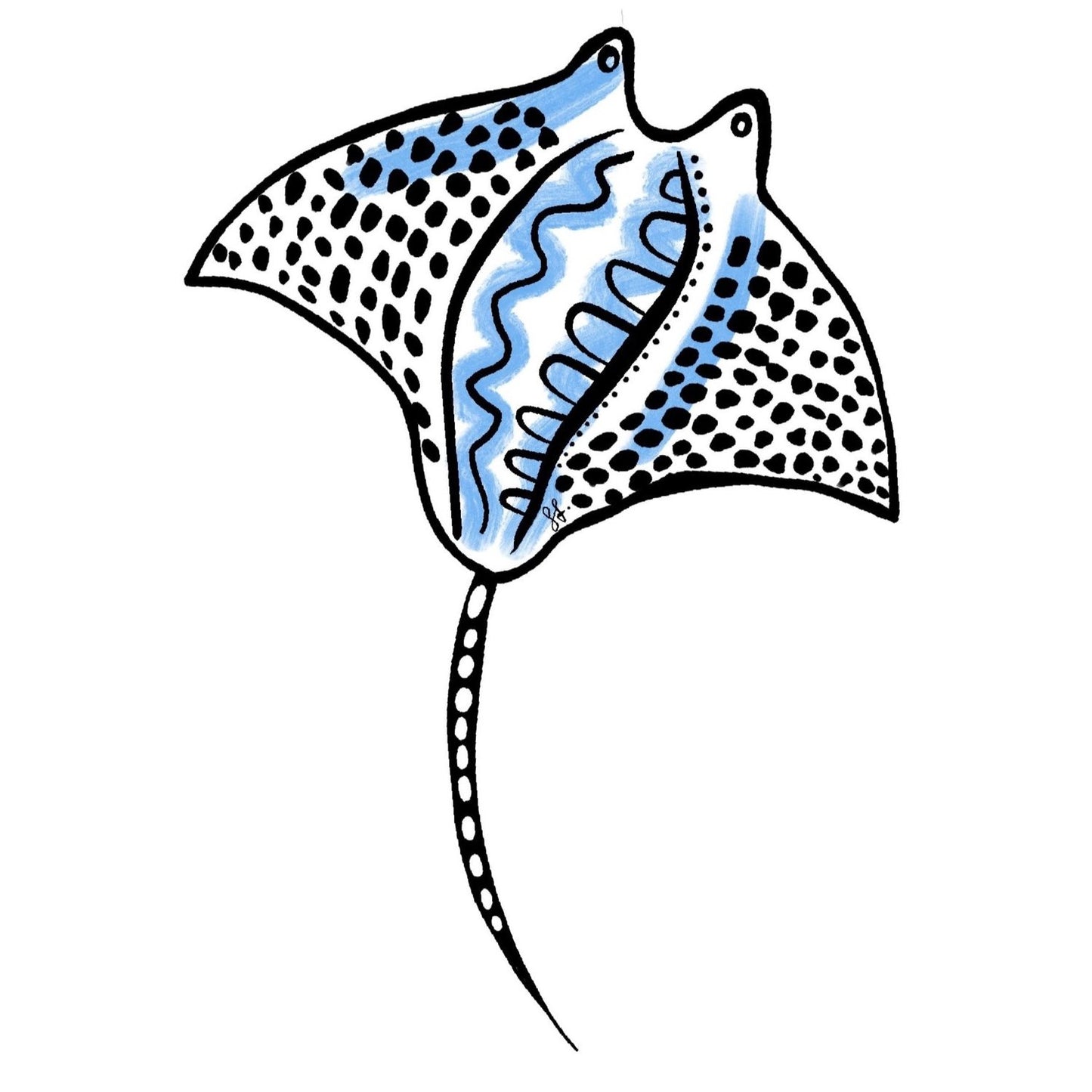 Clear Decal Sticker Art - Manta Ray