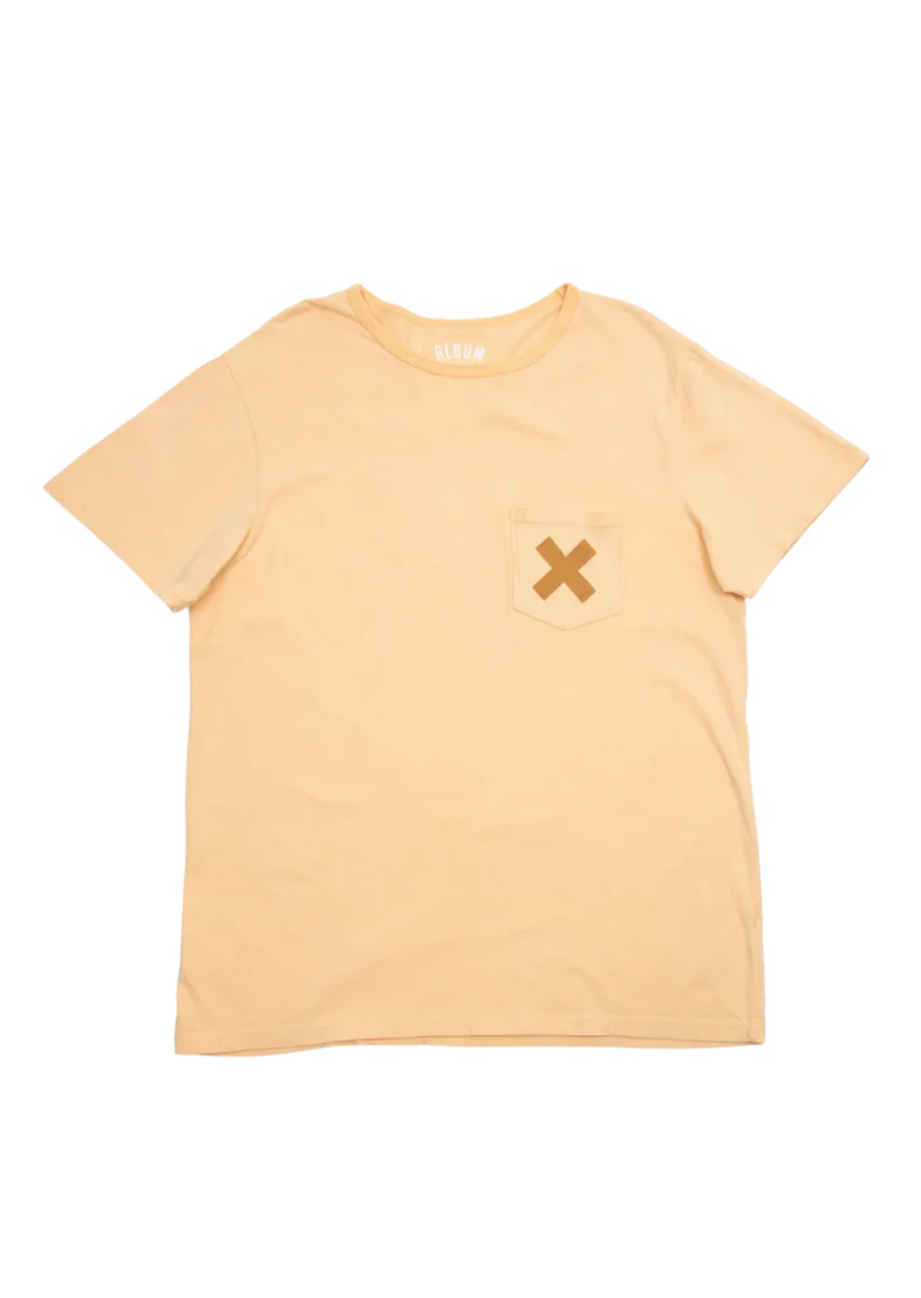 Short Sleeve  Peach X  Pocket T Shirt (Size M)