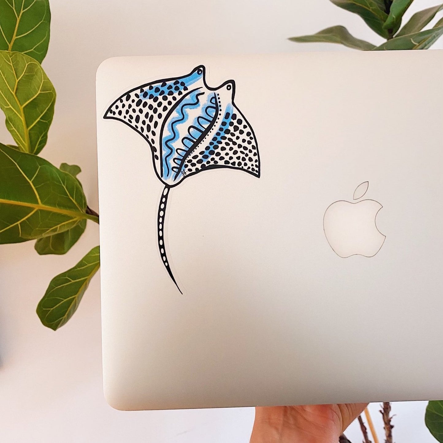 Clear Decal Sticker Art - Manta Ray